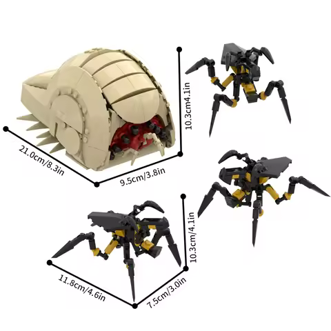 MOC Starship Trooper Brain Worm Building Blocks Model Popular Games Alien Zerg Monster Bricks Assemb