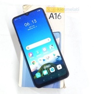 HANDPHONE HP SECOND OPPO A16 RAM 3/32 WARNA HITAM KRISTAL SEKEN OPPO BEKAS MURAH