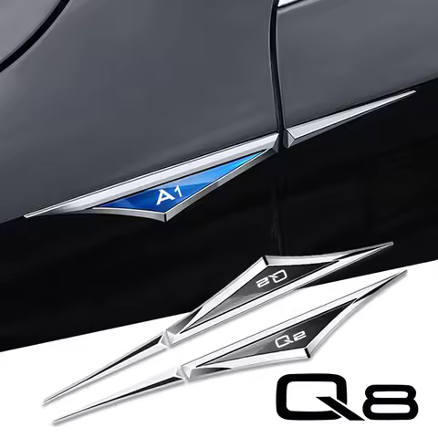 2pcs 3d alloy car stickers car accsesories accessory for audi a4 b6 b7 b9 a3 8l 8p 8v q3 a7 a4 b8 a6