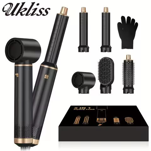 UKLISS 5 in 1 Blow Dryer Brush, Hair Dryer Brush Air Curler Air Curling Wrap Styler, Hot Air Brush N