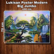 KAYU Modern Poster Painting Print Big jumbo Photo Natural Scenery Lake & Mountains Stone Size 100x70