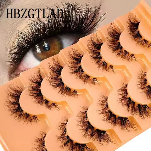 HBZGTLAD 7pairs Mink Eyelashes Invisible Band Fairy Lashes Extension Natural False Eyelashes Faux Fl