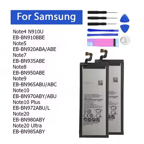 For Samsung Galaxy Note Series 4 5 7 8 9 10 Plus 20 Ultra Phone Battery N7100 N910U N9300 N9500 N970