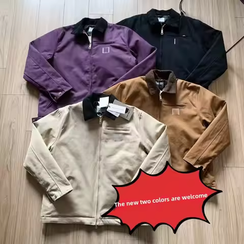 Kaha Heavyweight Collared Cotton Jacket for Men And Women Couples Special American Style Retro Star 