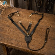 [Dovewill] Leather Horse Breastplate Wear Resistant Bovine Leather Chest Strap Brown