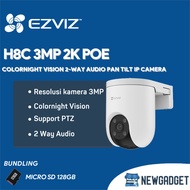 EZVIZ H8C 3MP 2K POE COLORNIGHT VISION 2-WAY AUDIO PAN TILT IP CAMERA FREE MICRO SD 128GB