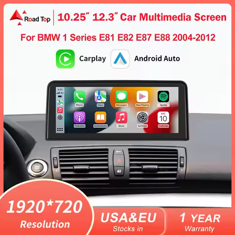 10.25" Wireless CarPlay Android Auto Car Multimedia player For BMW 1 Series E81 E82 E87 E88 Head Uni
