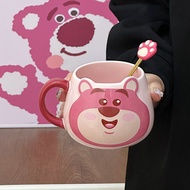 Disney Strawberry Bear Mug Ceramic Water Cup High-value Large-capacity Coffee Cup Birthday Gift Gift