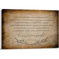 1 Corinthians 13 4-8 Bible Verse Wall Art Love is Patient Poster Pictures Print for Bathroom Wall Ca