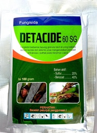 Best seller Fungisida DETACIDE 60SG 100gr Benzoat &amp; Sulfur