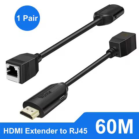 1 Pair HDMI RJ45 Extender 60M Over Cat5e/6 Over Network Ethernet LAN HDMI to RJ45 Repeater Extender 