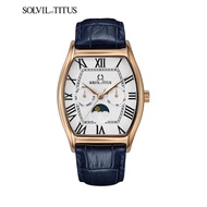 Solvil et Titus W06-03219-002 Men's Quartz Analogue Watch in White Dial and Leather Strap