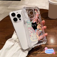 Color Lines Cat Middle Cute Black Cat Phone Case For Samsung Galaxy S25 Plus Ultra S25+ A36 A16 A06 