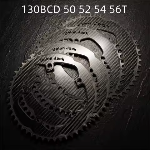 Unionjack Road bike chainring carbon 48T 50T 52T 54T 56T 58T 130BCD chainwheel for brompton birdy fo