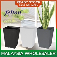 Goods in stock 29cm (bottom 21cm) - Felton Square Pot 2454 Flower Plant Plastic Modern Design Home G