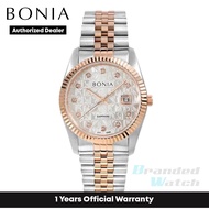 [Official Warranty] Bonia BNB10550-1616 Men's Monogram Classic 36Mm Stainless Steel Strap Watch