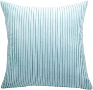 Large Cushion Cover Supersoft Corduroy Pillow Case Striped Decorative Pillow Cover for Bed Couch Sofa Spring Home Decor,Turquoise,65 x 65 cm