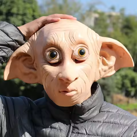 Superhero House-elf Dobby Mask Harries Latex and Silk Cosplay Costume Props for Halloween Dress Part