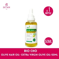 BIO CHO Minyak Rambut Olive Hair Oil- 50ML- Anti Frizz Virgin Olive Oil Rose Smell For Hair- 100%NAT