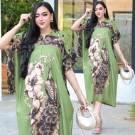 Daster Kalong Busui Bumil Motif Burung Merak - Dress Lowo Kalong Model Kimono Jepang Ibu Muda Masaki