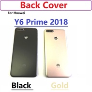 back cover For Huawei Y6 Prime 2018 Battery Housing With LOGO and Power Volume Side Buttons backing Frame lens Housing Case Replacement Part