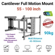 903mm Arm Extension KALOC DL90 55 to 100 Inch Large Heavy Duty Cantilever Full Motion Tilt TV Wall B