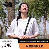 北面（The North Face）短袖T恤男女同款爱心情侣宽松帐篷露营休闲半袖24春夏新款|8DEM FN4/雪峰白 S