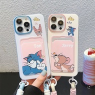 Latest Cartoon Card Holder Couple Case Samsung 24 Fe A15 A06 A56 A55 5G A26 A35 S25 Ultra A36 A52 A2