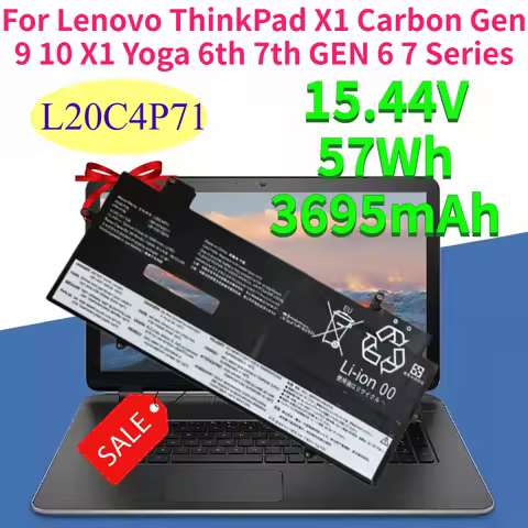 L20C4P71 3695mAh Laptop Batteries for Lenovo ThinkPad X1 Carbon Gen 9 10 X1 Yoga 6th 7th GEN 6 7 Ser