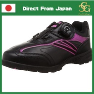 Hirota Golf Mega Golf Women's Shoes - Available in Various Sizes and Colors (White/Black, 22.5 cm to