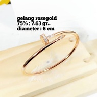 Diskon Gelang Tangan Emas / Mas Rosegold 75% Berat 7.630 Gram Diameter