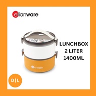 ELIANWARE 2 Layer Tier Microwaveable circle Tiffin Food Carrier Lunch Box, BPA Free E-2046