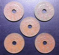 5 Keping Koin Kuno 1 Cent Nederlandsch Indie 1937