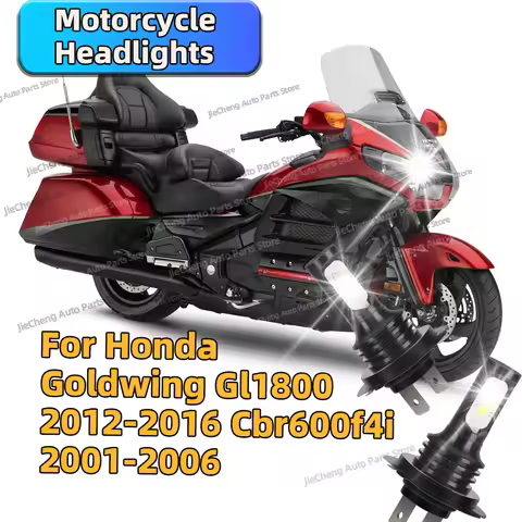 2PCS Motorcycle Lamps 6000k White H7 LED Headlight Moto Bulb For Honda Goldwing Gl1800 2012-2016 Cbr