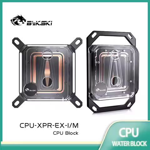 Bykski CPU-XPR-EX-I/M Acrylic CPU Water Block for INTEL LGA1700/1800/115X/ AMD Ryzen 9 AM5 AM4 0.08m