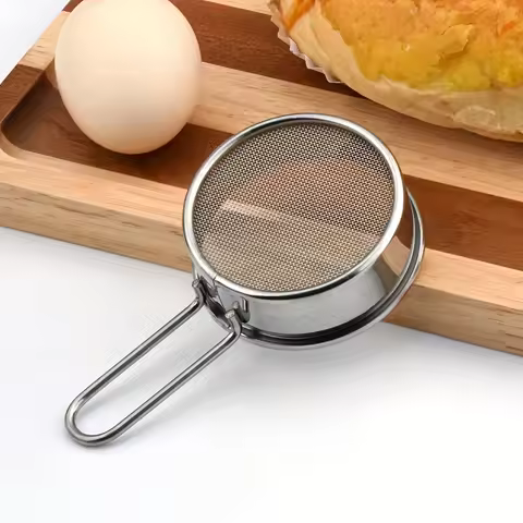 Flour Sieve Pastry Baking Tools Powder Flour Mesh Sifter Cup Baking Icing Sugar Shaker Stainless Ste