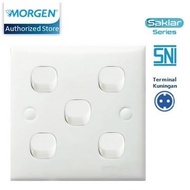 MORGEN MG-8885 Five Switch 5 Gang 1 Way 5 Gang 1 Way Switch - SNI
