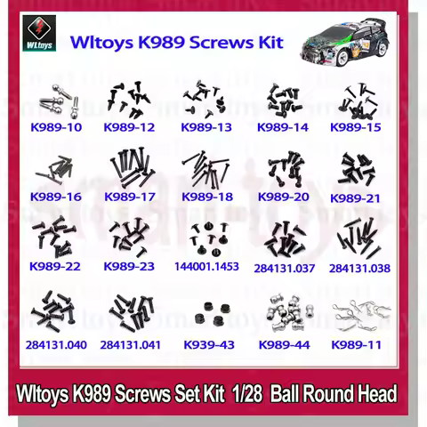 Wltoys K989 Screws Kit R Pin M2 Nut Screw 10 11 12 13 14 15 17 18 20 21 22 23 43 44 For WL 1/28 RC C