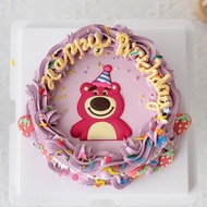 卡通軟膠派對帽子草莓熊兒童生日蛋糕裝飾擺件網紅復古小熊裝扮