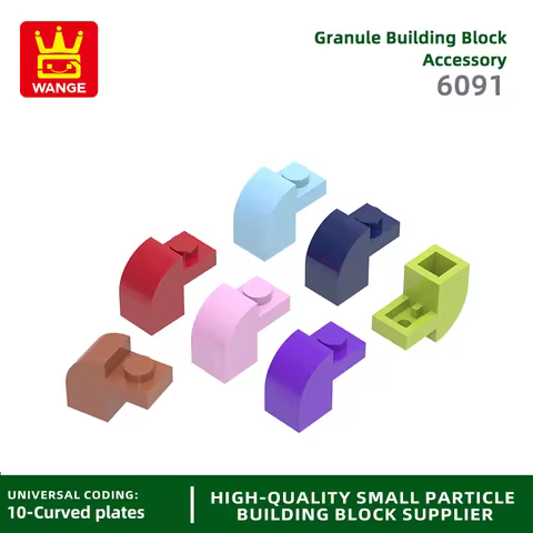 Wange 163Pcs/Lot 6091 1x2x1 Curved Building Blocks Moc Colorful Parts Compatible with Brick DIY Chil