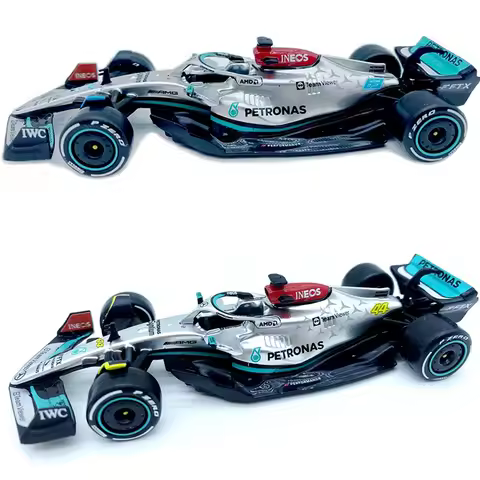 Bburago 2022 F1 Mercedes Benz-AMG W13 Racing Cars #44 Hamilton #63 Russell 1:43 Alloy Luxury Car Mod