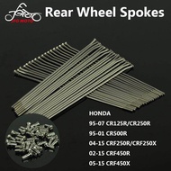 【 STOCK】Motorcycle สแตนเลส 18 ล้อหลังซี่หัวนมสำหรับ HONDA CR125R CR250R CR500R 95-01 CRF250R CRF250X