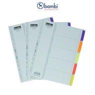 Bindex Colour Divider (Fluoro Color) 5 Divisions With Multiholes A4 - 8205