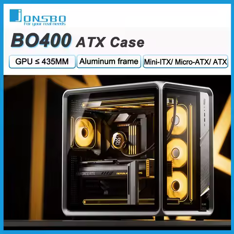 JONSBO BO400 ATX Desktop Case Aluminum Side View Sea View Room Chassis Supports 360 Water-cooled 10 