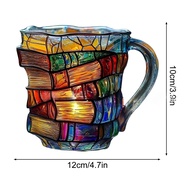 Painted Book Mug 11oz Novelty 3d Painted Books Coffee Mug Unique Colorful Resin Books Stack Coffee C