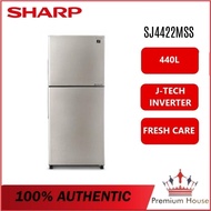 Sharp SJ4422MSS 440L J-Tech Inverter Refrigerator 2 Door Fridge