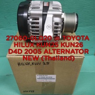 27060-0L020 @ TOYOTA HILUX KUN25 KUN26 D4D 2005 ALTERNATOR NEW (Thailand)