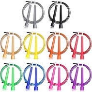10 Pack Speed Jump Rope for Fitness Lightweight Fast Jumping Skipping Ropes Adjustable PVC Speed Rope for Kids Men and Women Endurance Workout or Just Staying Fit