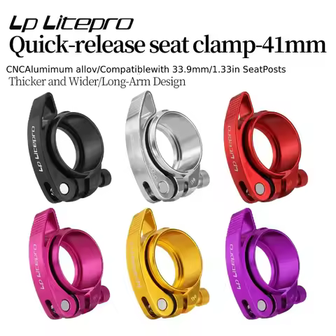 Seat Post Clamp, Folding Bicycle Seat Post Clamp, Aluminum Alloy Tube Clamp. 41mm Is Suitable for 33