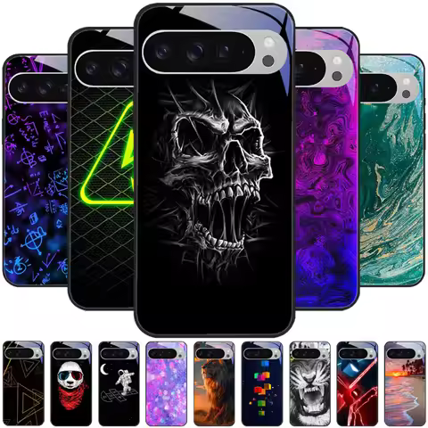 For Google Pixel 8 8a Glass Phone Case Pixel8 Pro Tempered Glass Phone Cover For Google Pixel 7a 7 P